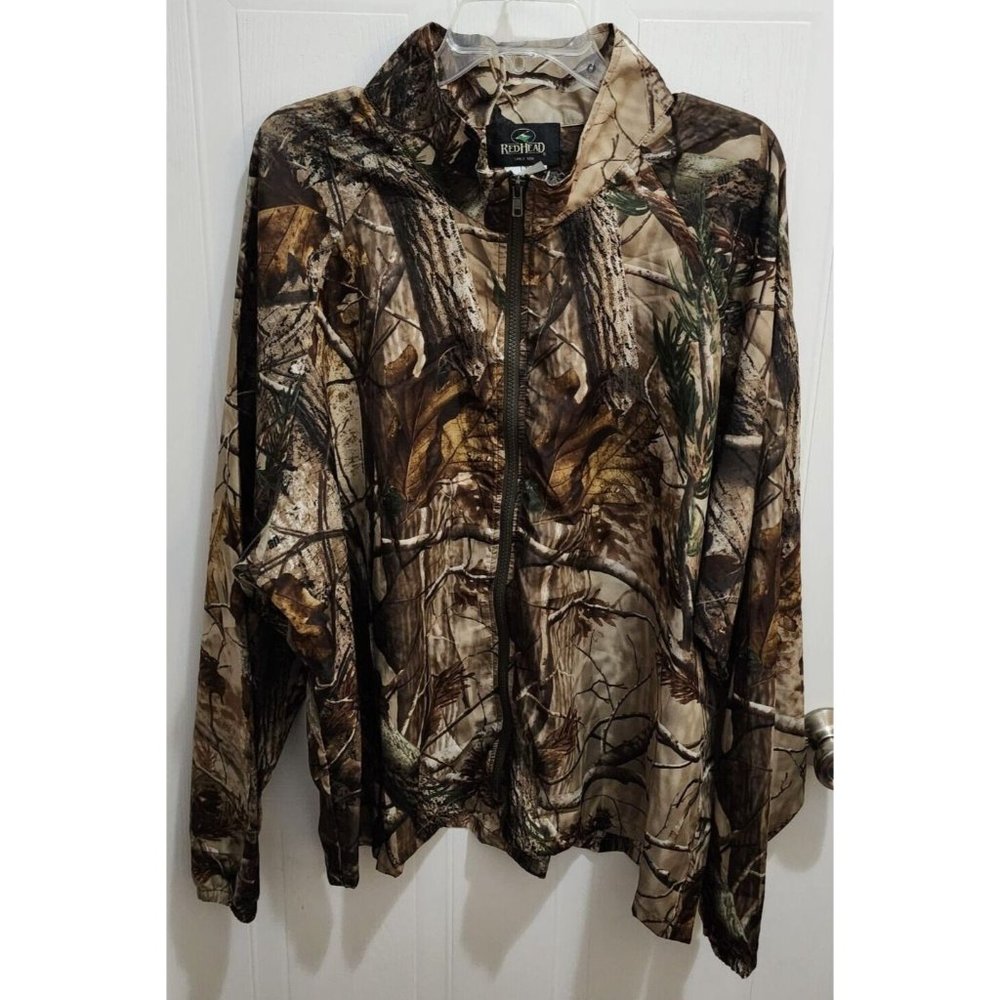 Redhead Full Zip Long Sleeve Pullover Size L/XL Realtree Camouflage Hunting AP